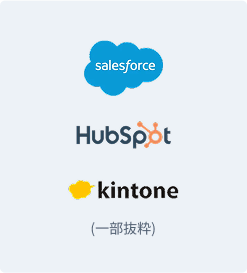 salesforce HubSpot kintone(一部抜粋)